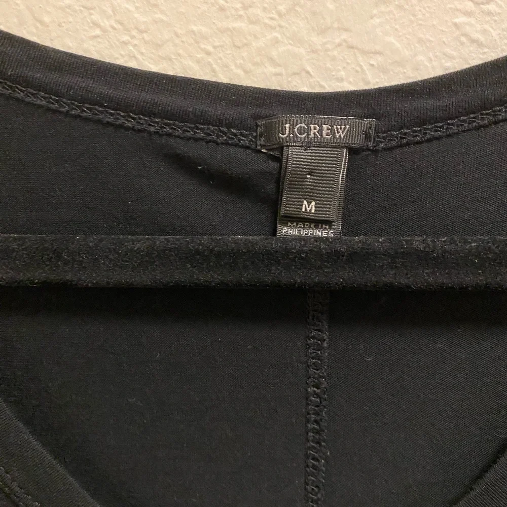 J. Crew Black Sleeveless Lightweight Midi Dress With Front Pocket Size Medium